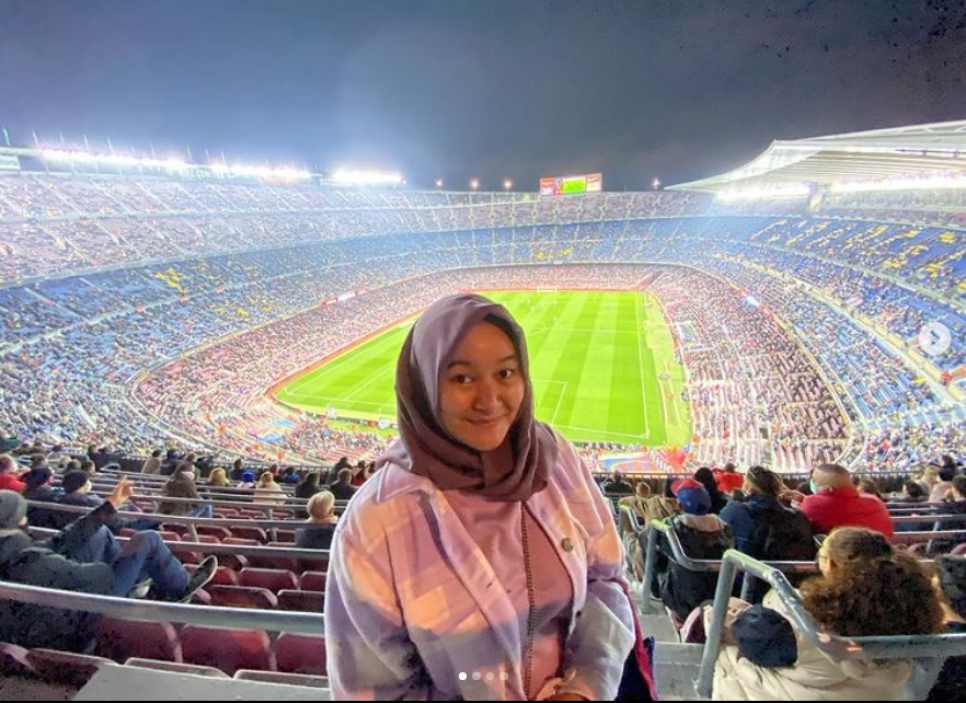 Kesan Medina Warda Aulia Nonton Langsung  Barcelona vs Elche di Camp Nou