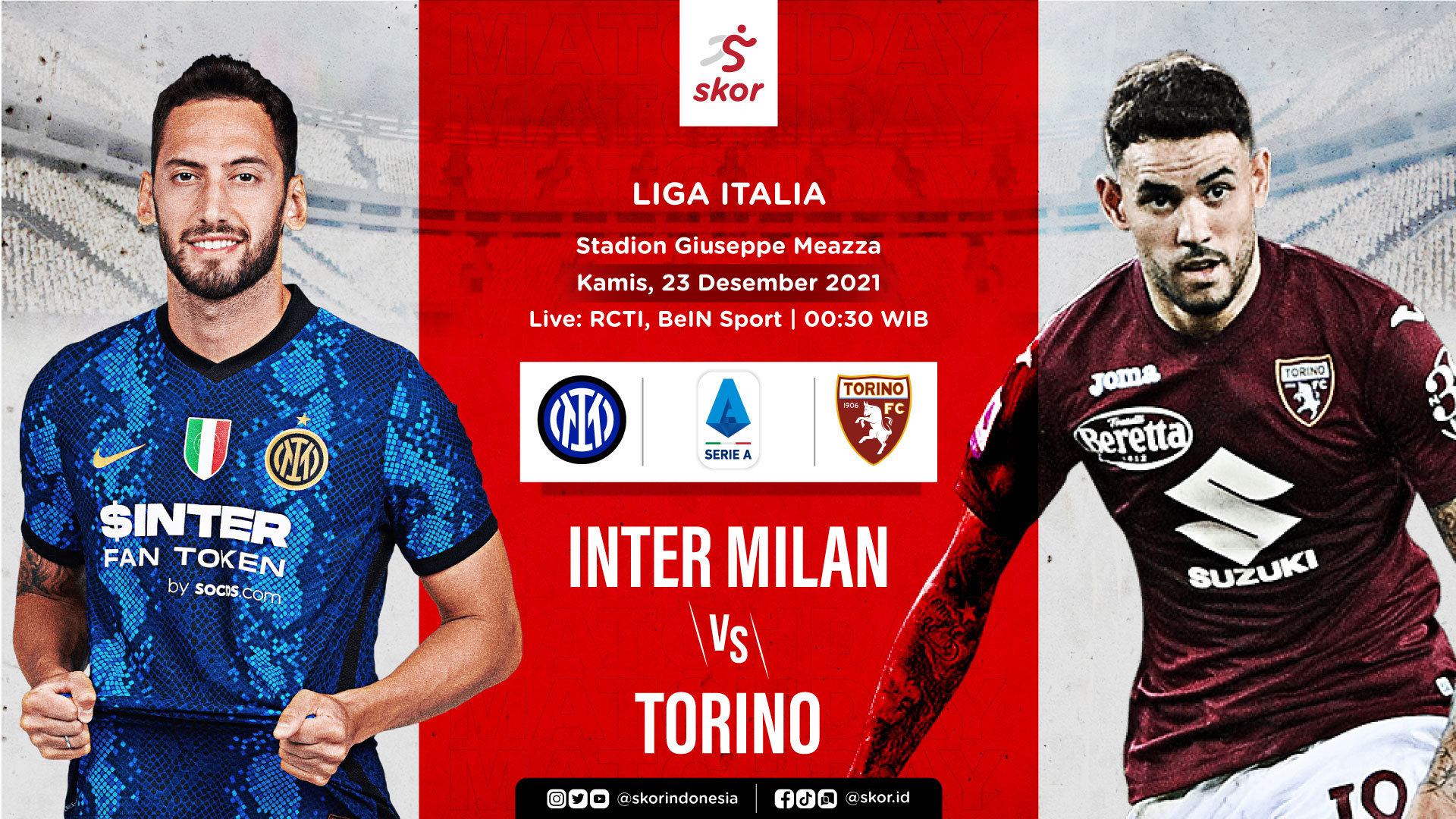 Link Live Streaming Inter Milan vs Torino di Liga Italia