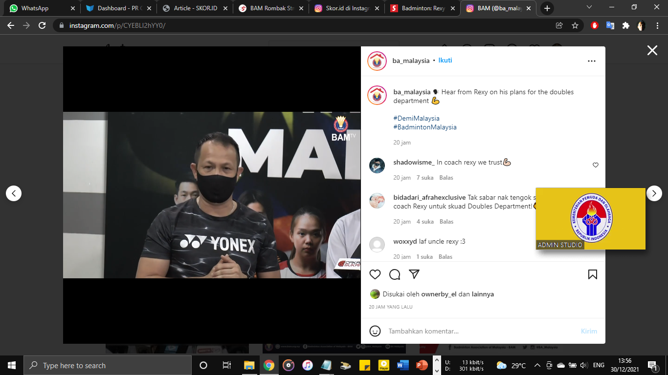 Rexy Mainaky Ingin Ganda Putra Malaysia Melaju Jauh di Indonesia Open 2022