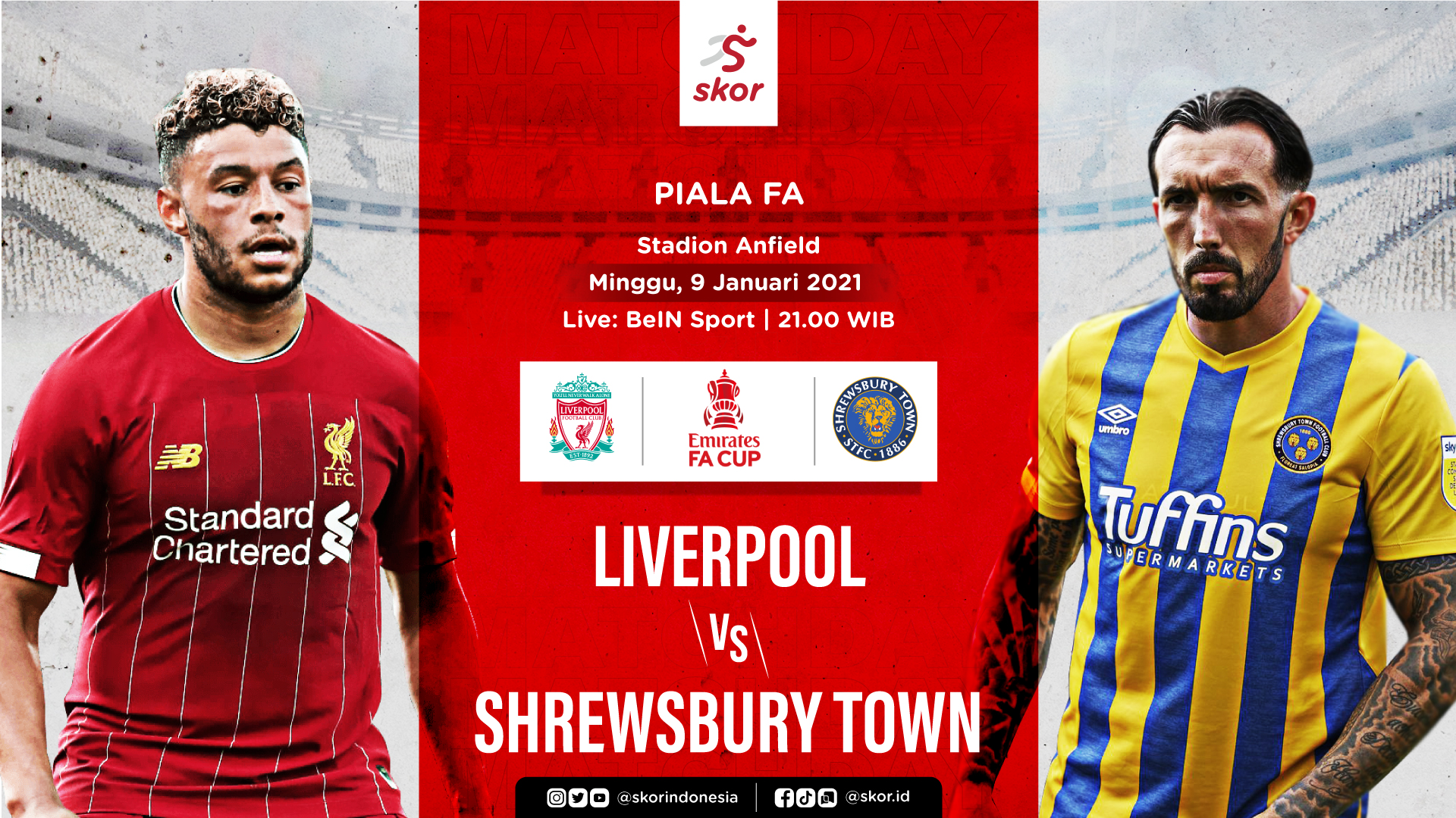Link Live Streaming Liverpool vs Shrewsbury Town di Piala FA