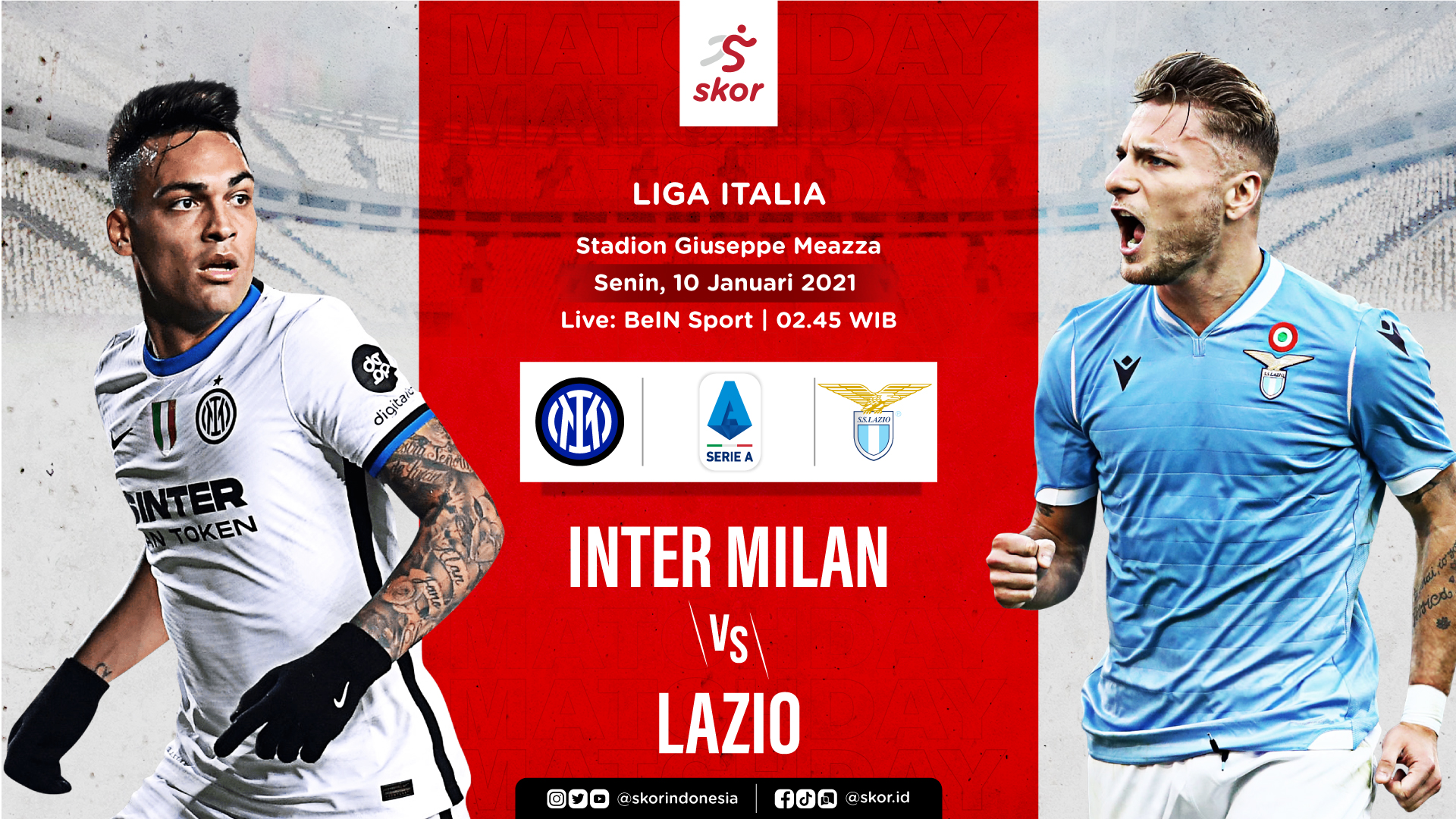 Link Live Streaming Inter Milan vs Lazio di Liga Italia