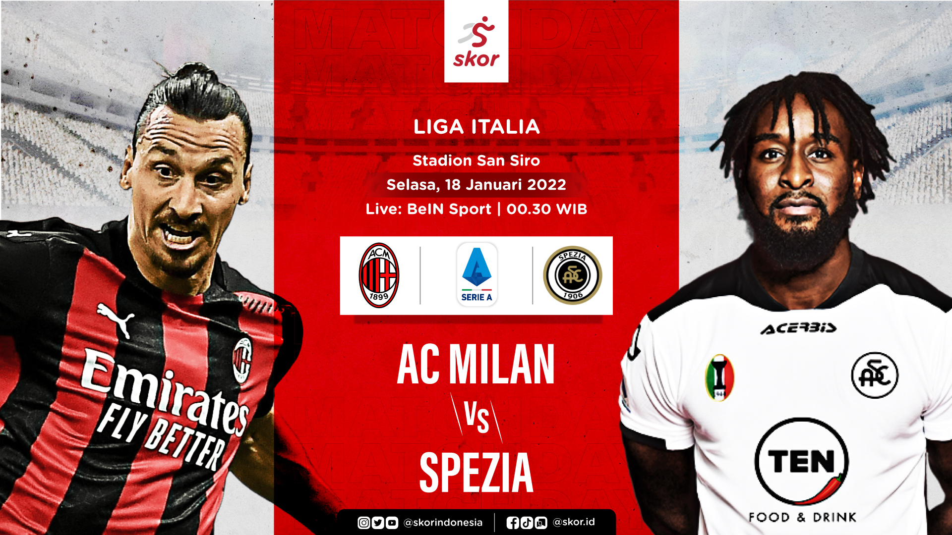 Link Live Streaming AC Milan vs Spezia di Liga Italia
