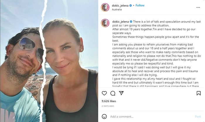 Legenda Tenis Australia Jelena Dokic Umumkan Perpisahan dengan Pasangan setelah 19 Tahun