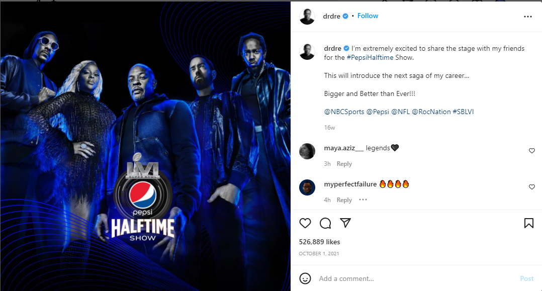 Dr. Dre, Eminem, hingga Kendrick Lamar akan Ramaikan Super Bowl Halftime 2022