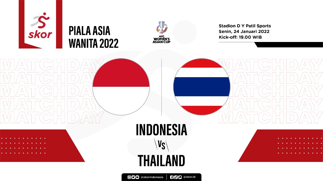 LIVE Update: Timnas Putri Indonesia vs Thailand di Piala Asia Wanita 2022
