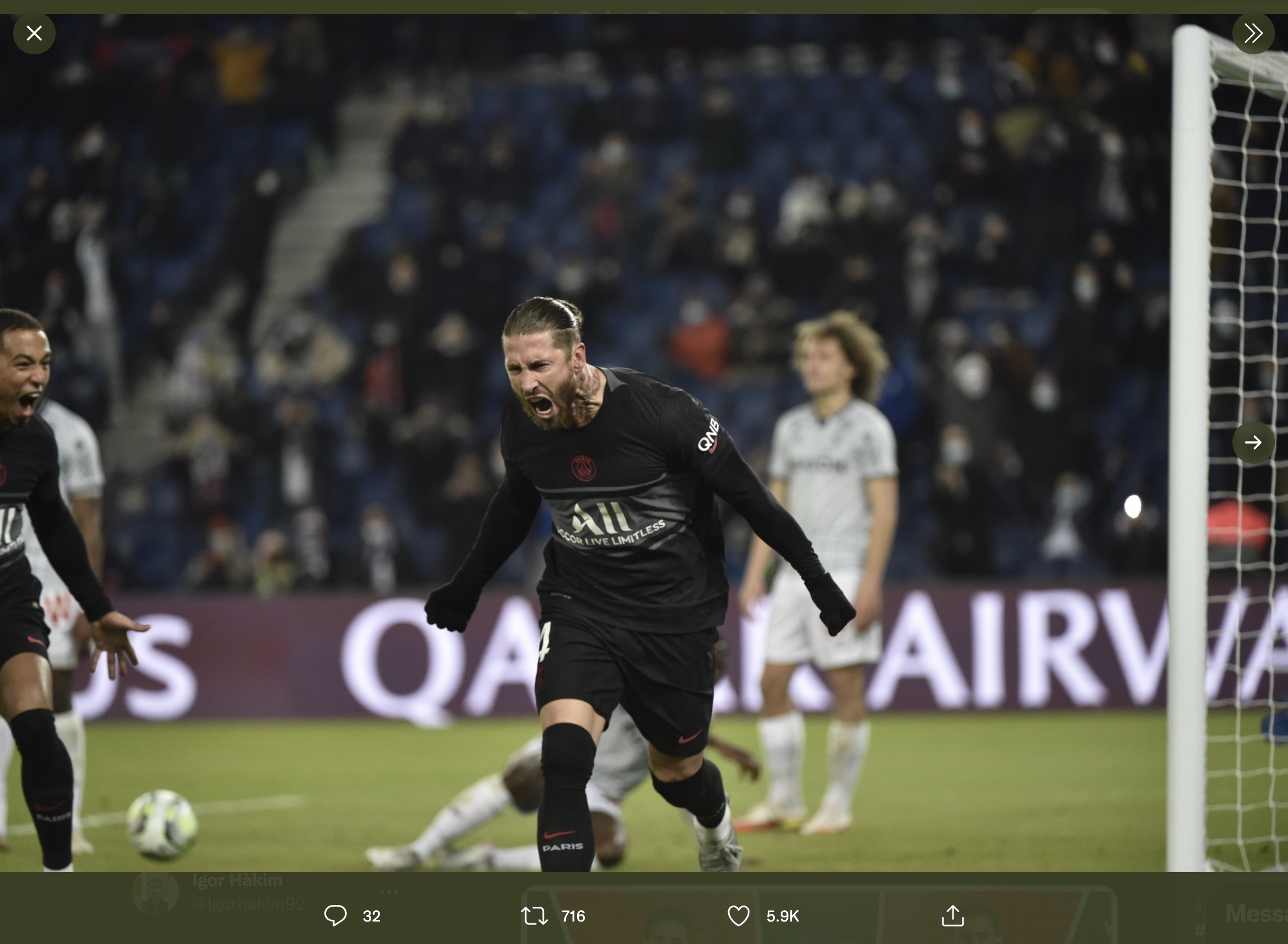 VIDEO: Gol Pertama Sergio Ramos untuk Paris Saint-Germain