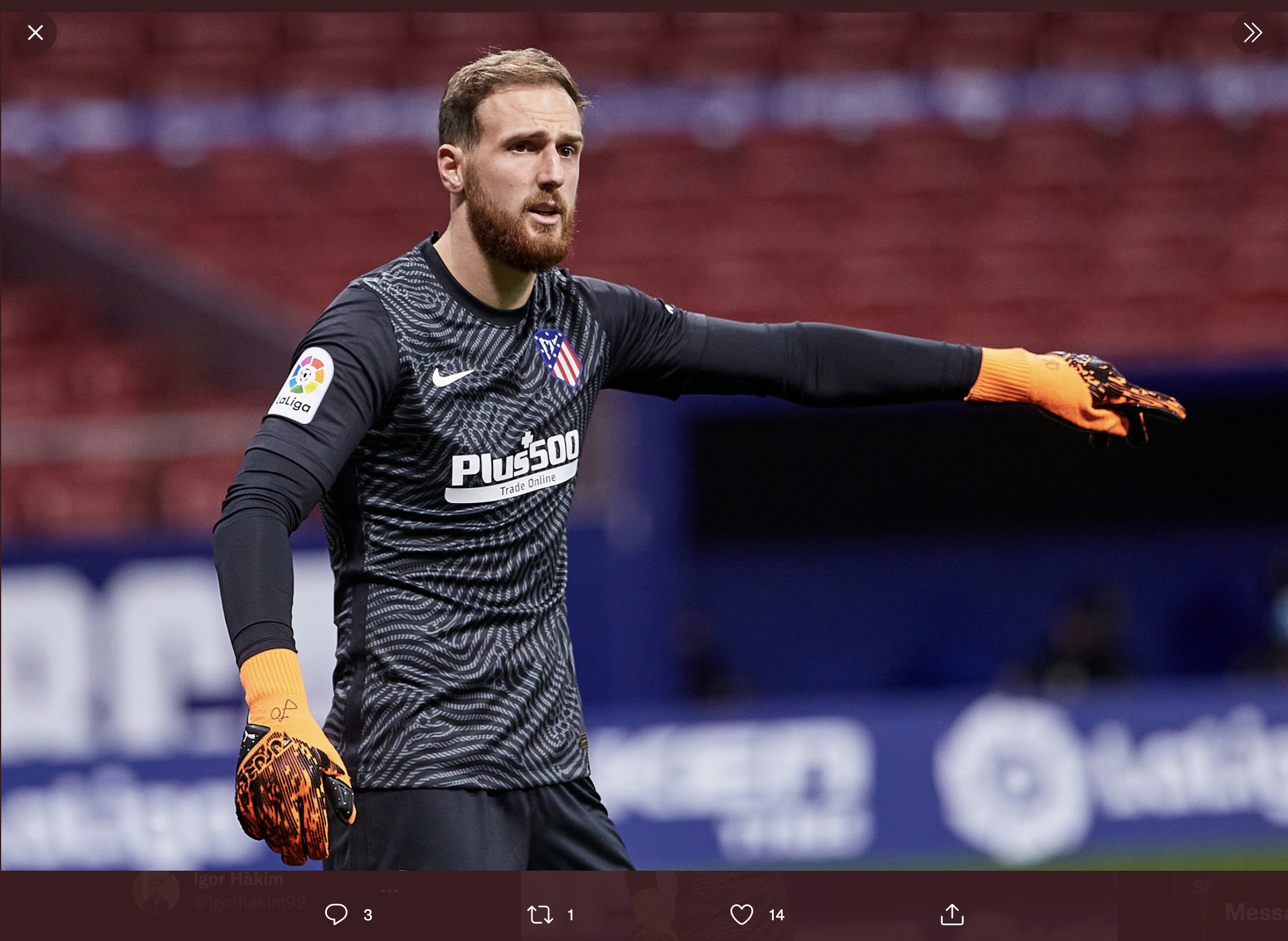 Atletico Madrid Konfirmasi Jan Oblak Positif Covid-19