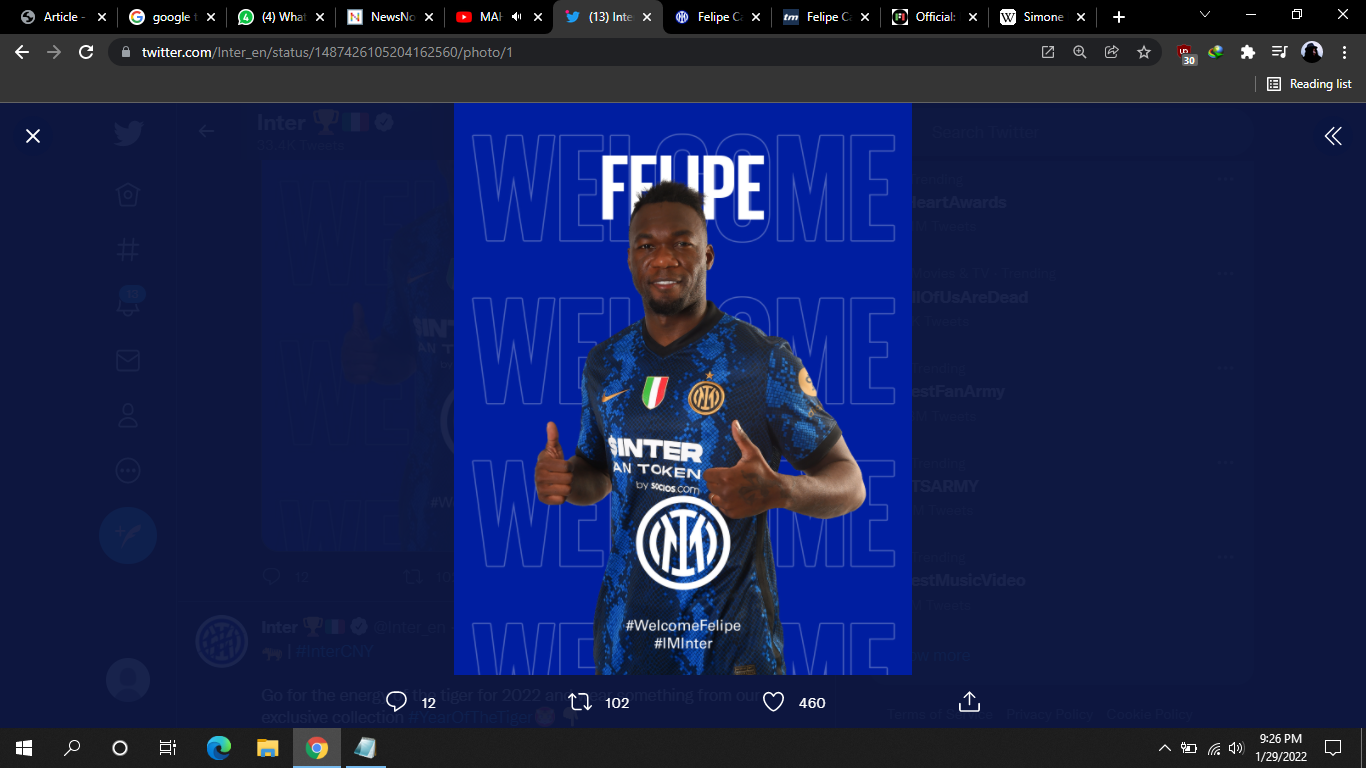 Tambah Penyerang Baru, Inter Milan Boyong Felipe Caicedo dari Genoa