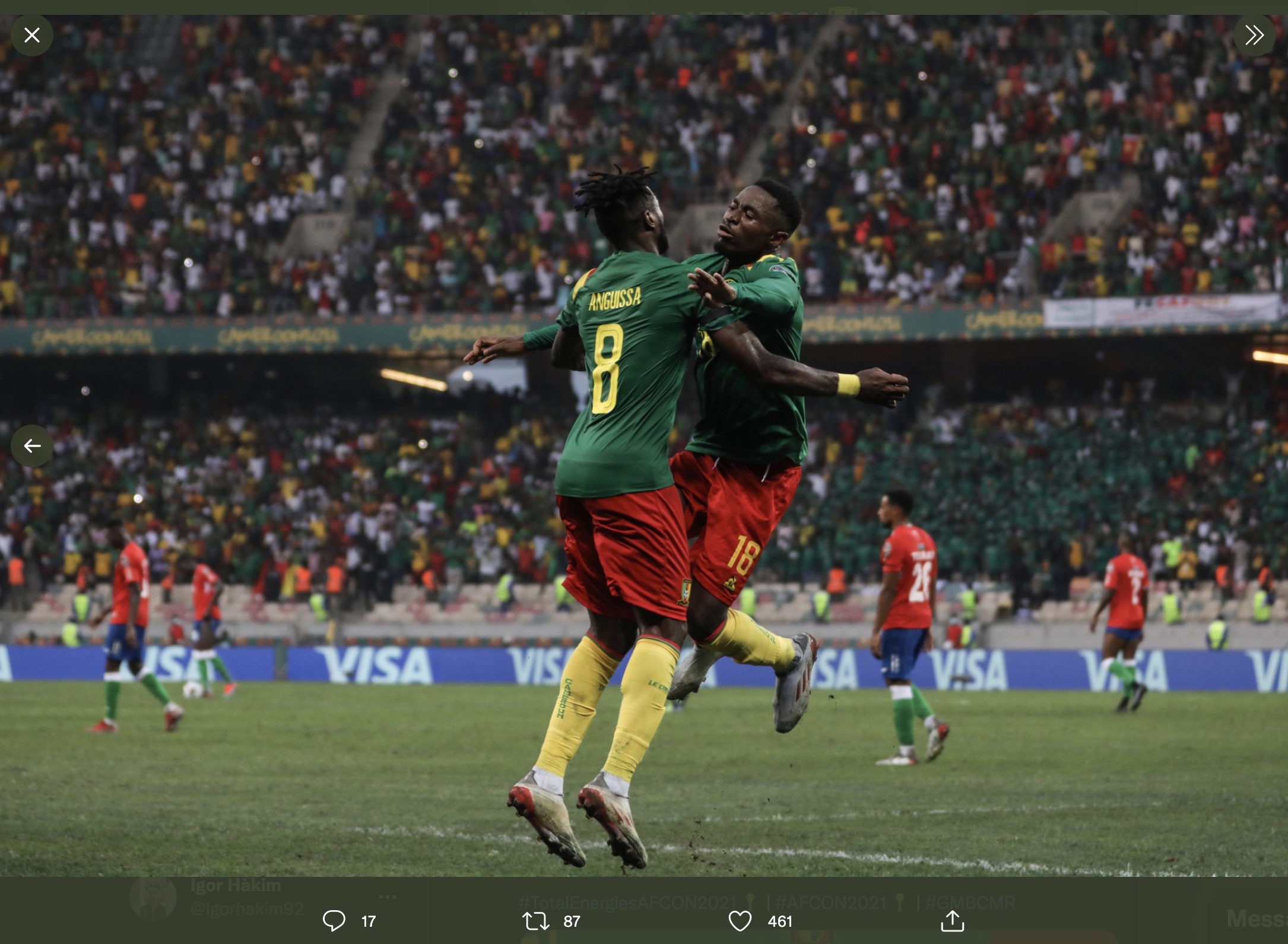 Hasil Gambia vs Kamerun di Piala Afrika 2021: Dua Gol Karl Toko Ekambi Antar Les Lions ke Semifinal