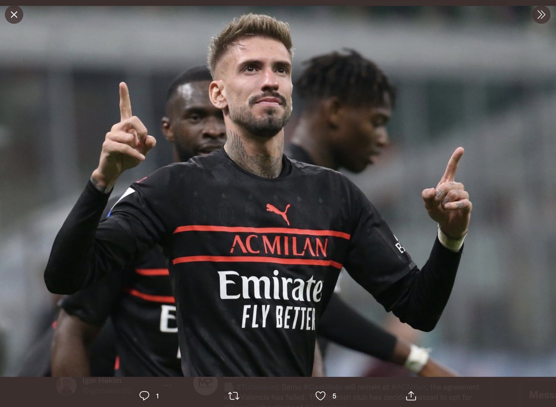 Tolak Sampdoria, AC Milan Gagal Singkirkan Samu Castillejo