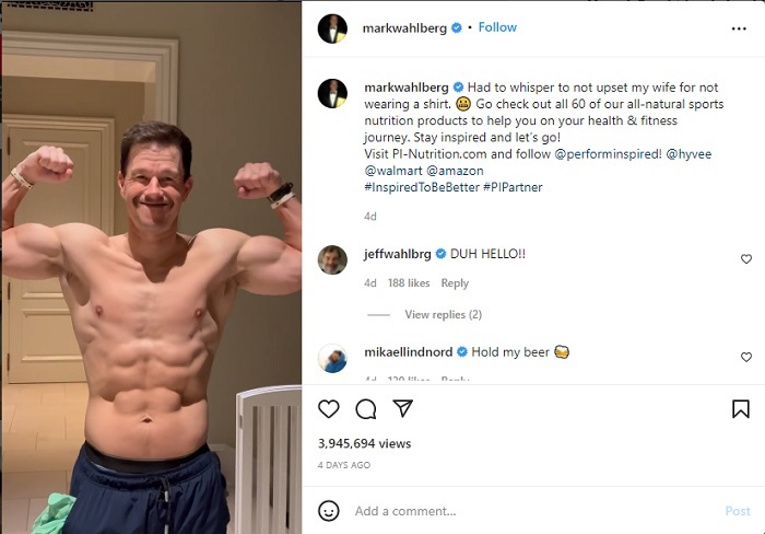 Mark Wahlberg Gemar Menggoda Sang Istri dengan Sering Buka Baju 