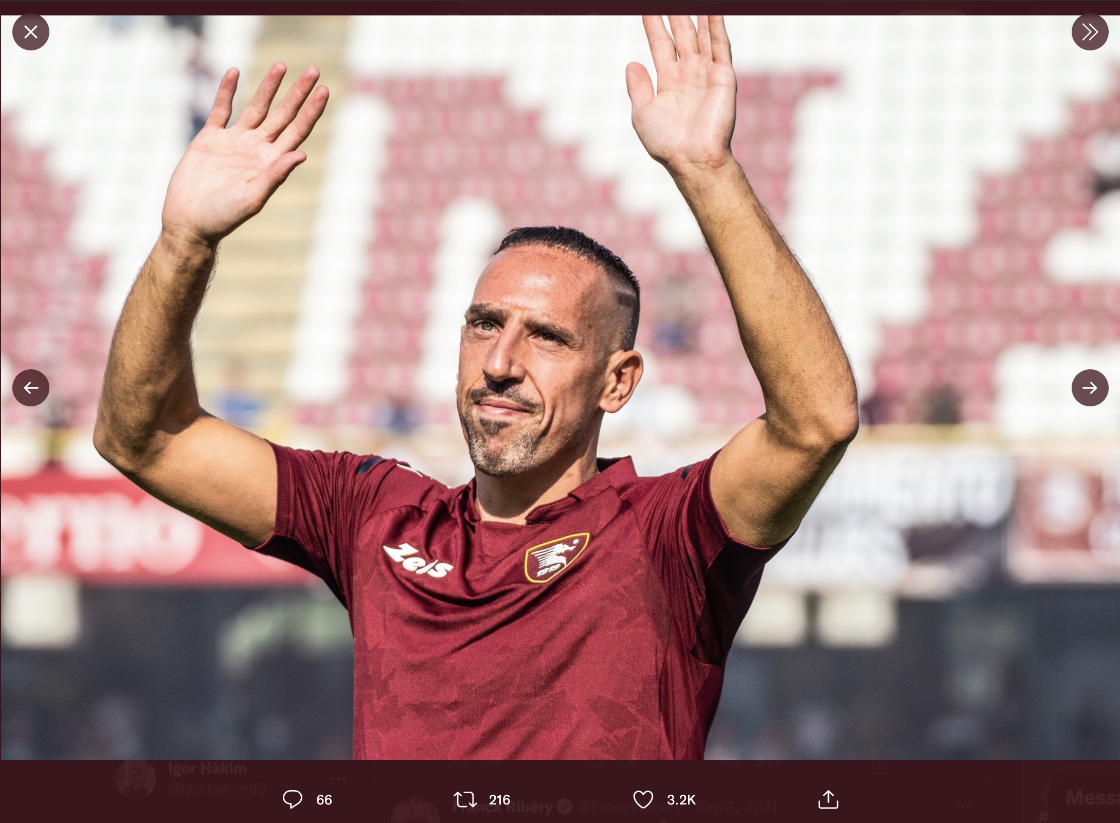 Franck Ribery Pertimbangkan Putus Kontraknya dengan Salernitana dan Pensiun dari Sepak Bola