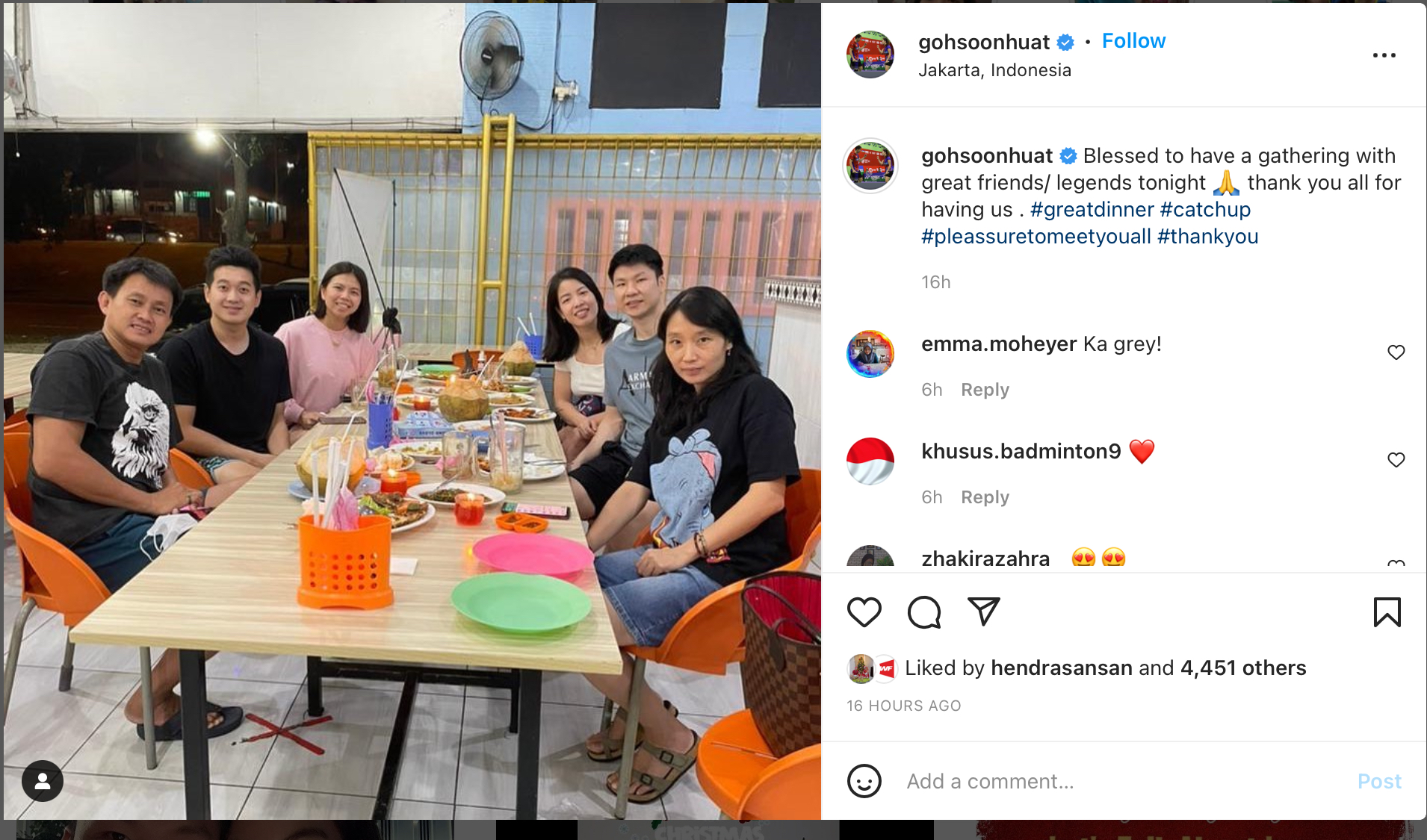 Akrab, Greysia Polii Makan Malam bareng Ganda Campuran Malaysia