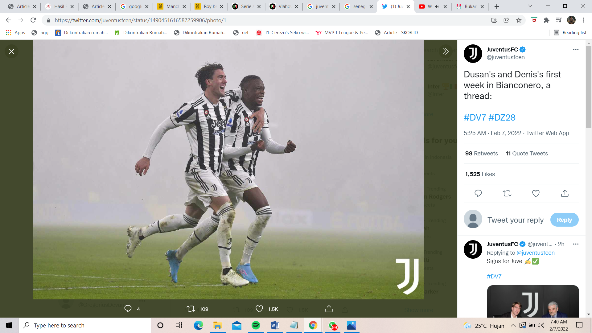 Juventus vs Hellas Verona: Dusan Vlahovic Terkesan dengan Kinerja Si Nyonya Tua