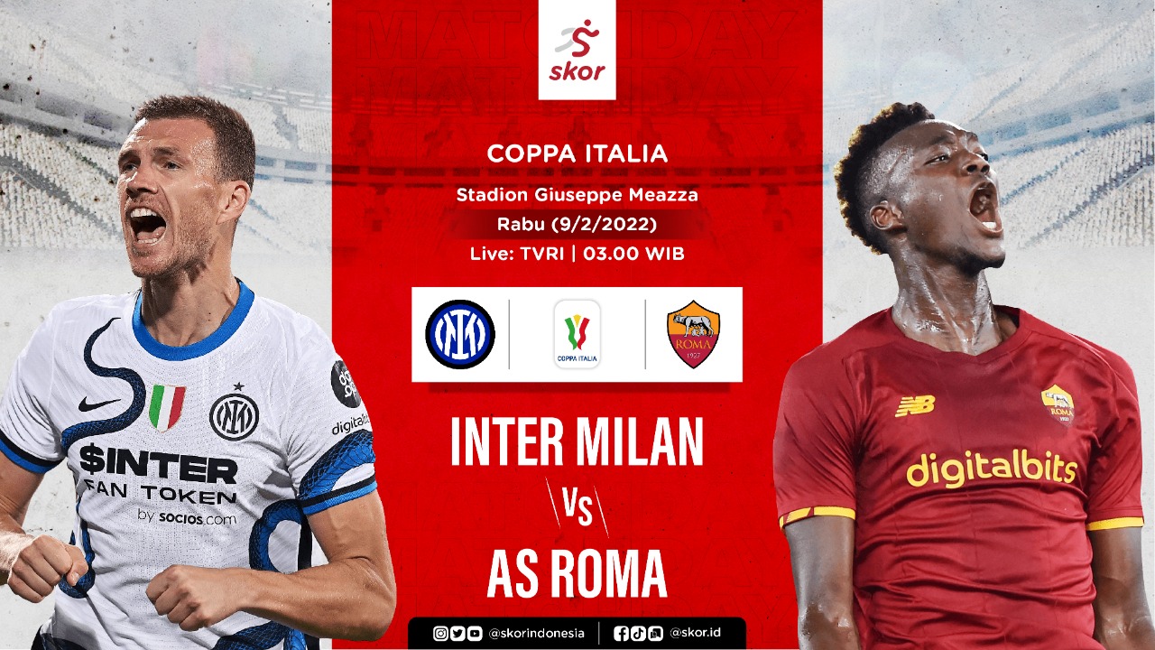 Link Live Streaming Inter Milan vs AS Roma di Coppa Italia