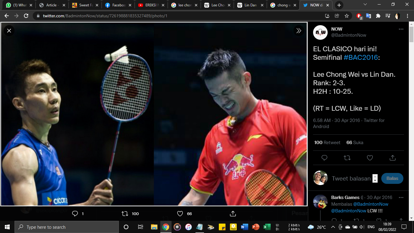 Rayakan Tahun Baru Imlek, Lin Dan dan Lee Chong Wei Unggah Momen Bahagia bersama Keluarga