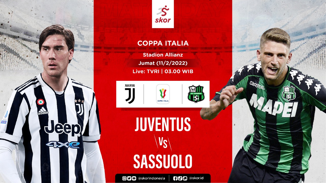 Link Live Streaming Juventus vs Sassuolo di Coppa Italia