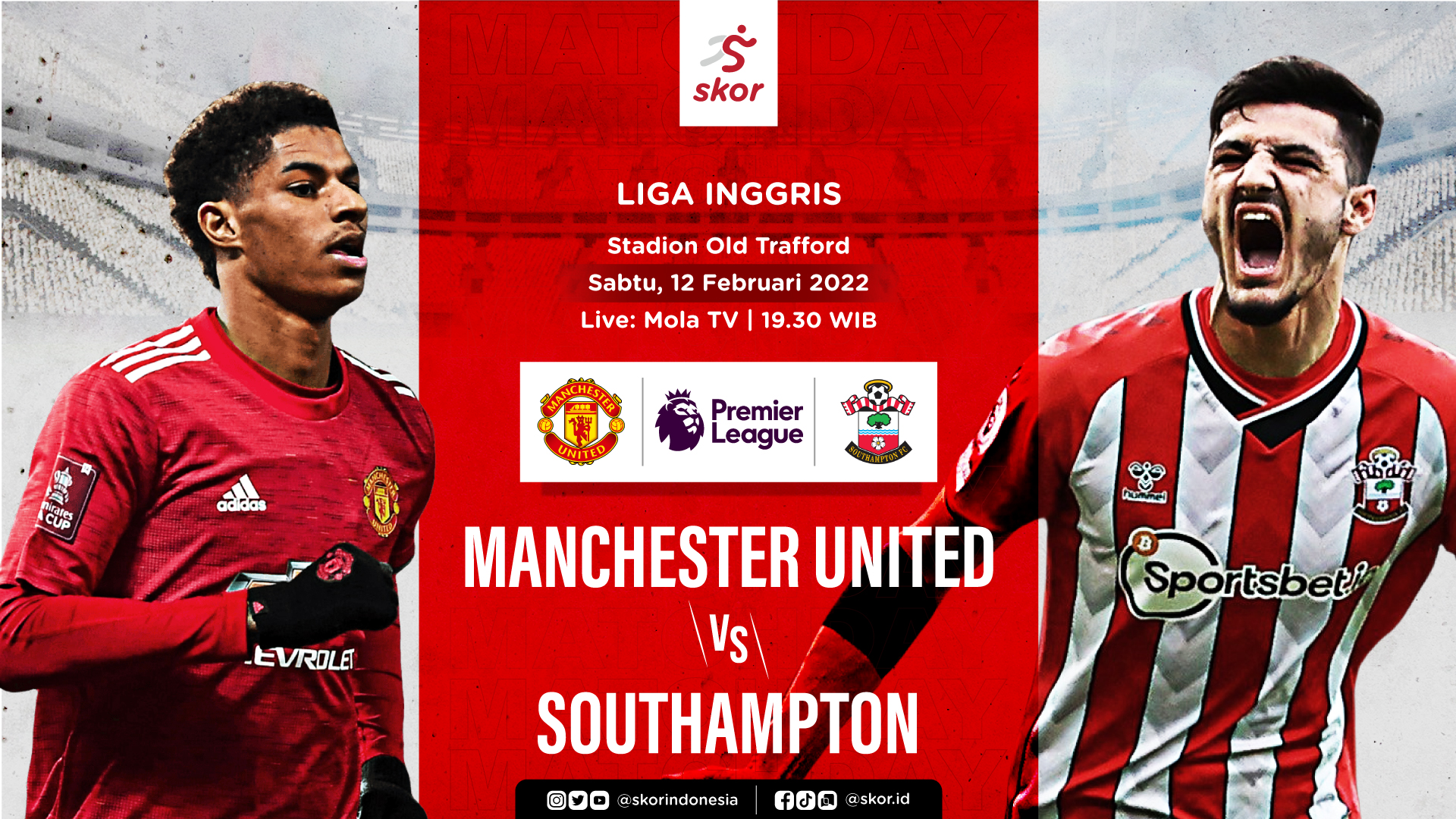 Link Live Streaming Manchester United vs Southampton di Liga Inggris