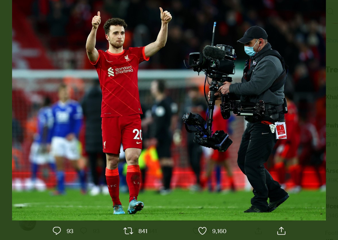 Liverpool vs Leicester City: Cetak 2 Gol, Diogo Jota Mengaku Beruntung