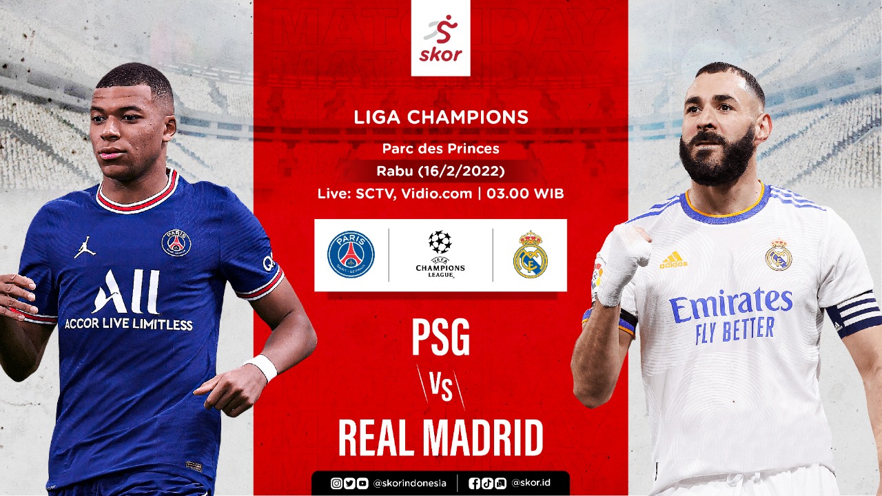 Paris Saint-Germain vs Real Madrid: Berimbang tapi Los Blancos Lebih Unggul di Liga Champions