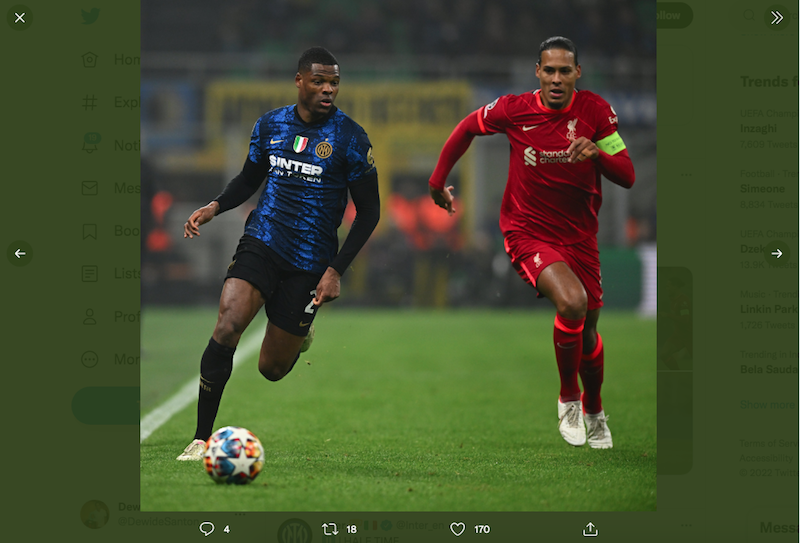 Denzel Dumfries Sebut Inter Milan Tak Layak Kalah, Siap Balas di Anfield