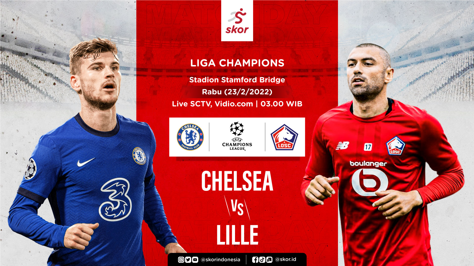 Link Live Streaming Chelsea vs Lille di Liga Champions