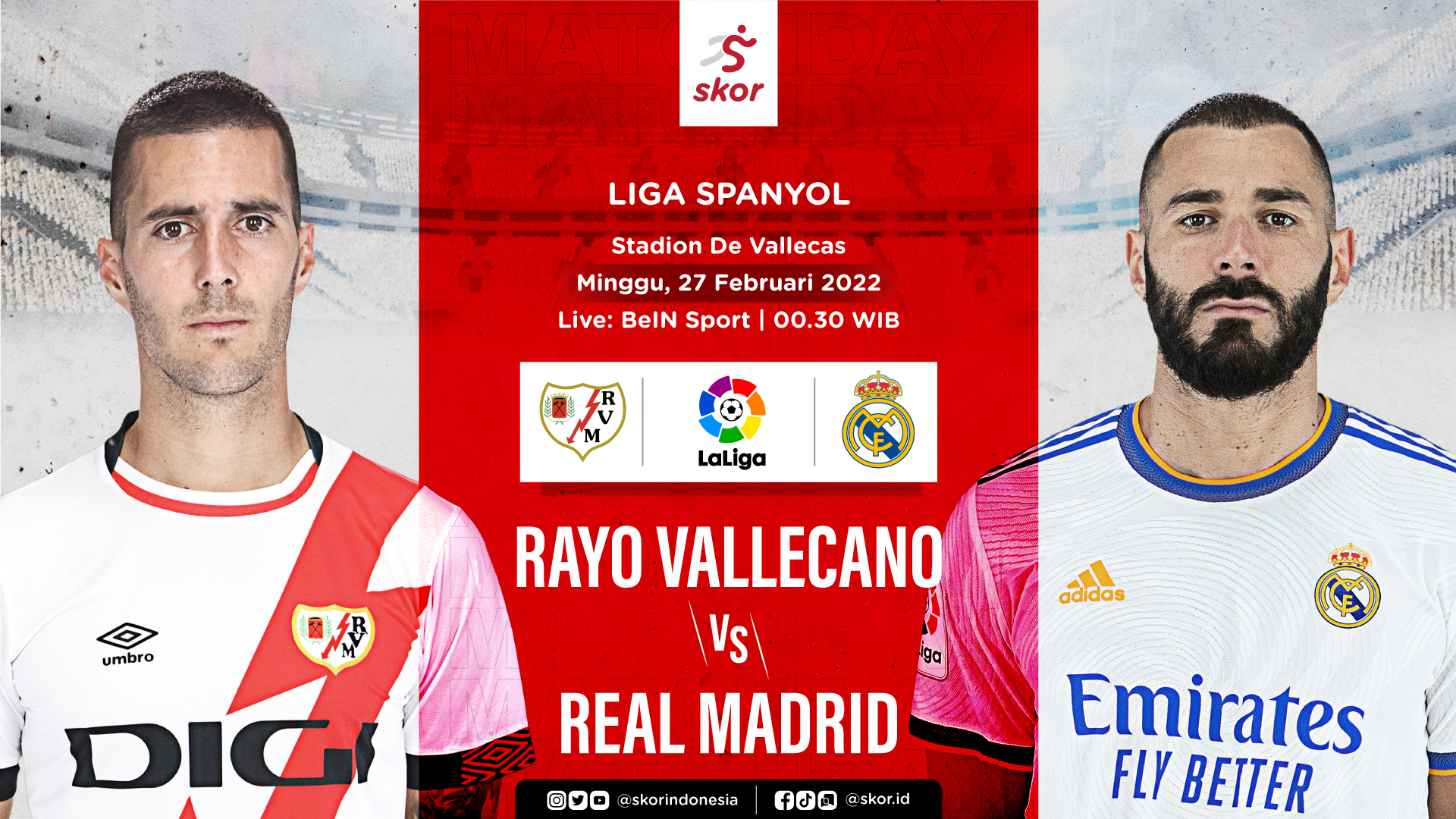 Link Live Streaming Rayo Vallecano vs Real Madrid di Liga Sanyol