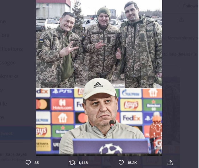 Pelatih Sheriff Gabung dengan Tentara Ukraina Beberapa Bulan setelah Kejutkan Real Madrid
