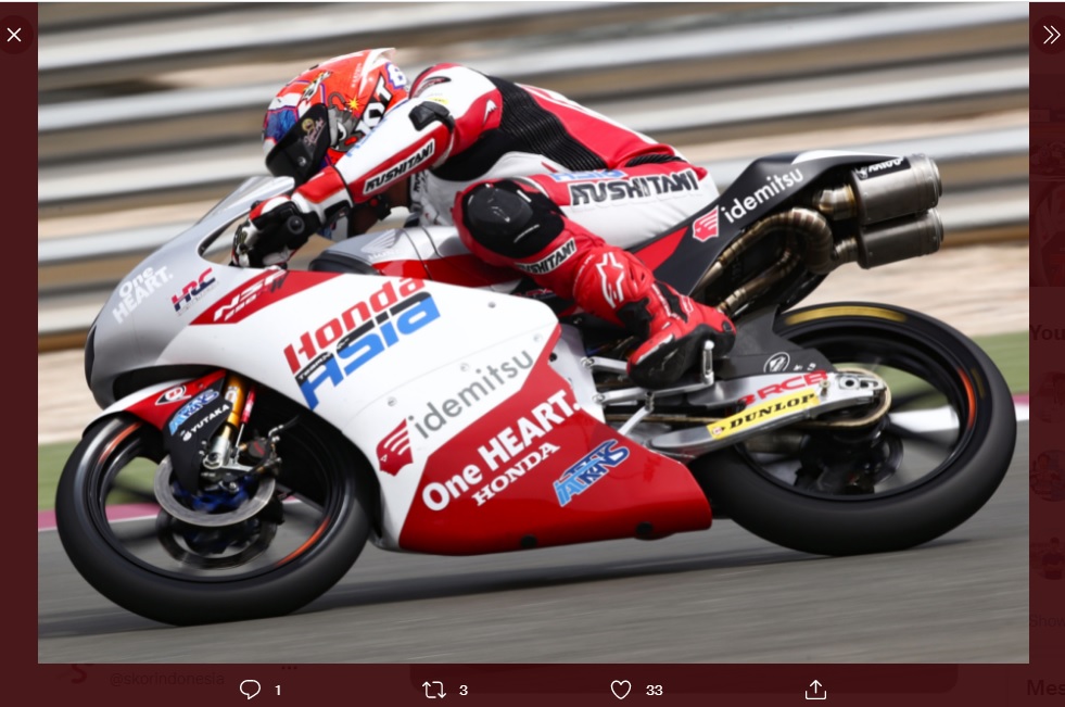 Hasil Kualifikasi Moto3 GP Qatar 2022: Mario Suryo Aji Start Ke-25, Izan Guevara Sabet Pole Position