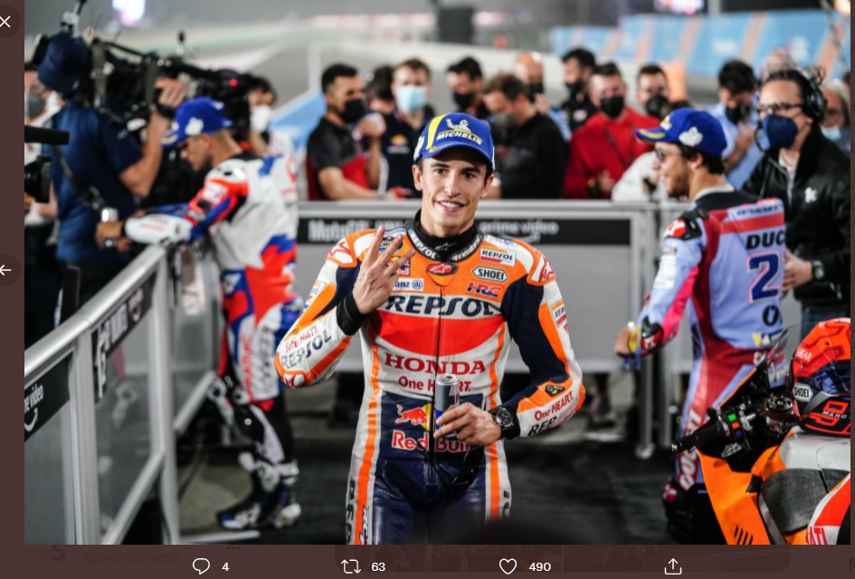 MotoGP Qatar 2022: Dikepung Ducati, Marc Marquez Yakin Dapat Hasil Positif di Sirkuit Lusail