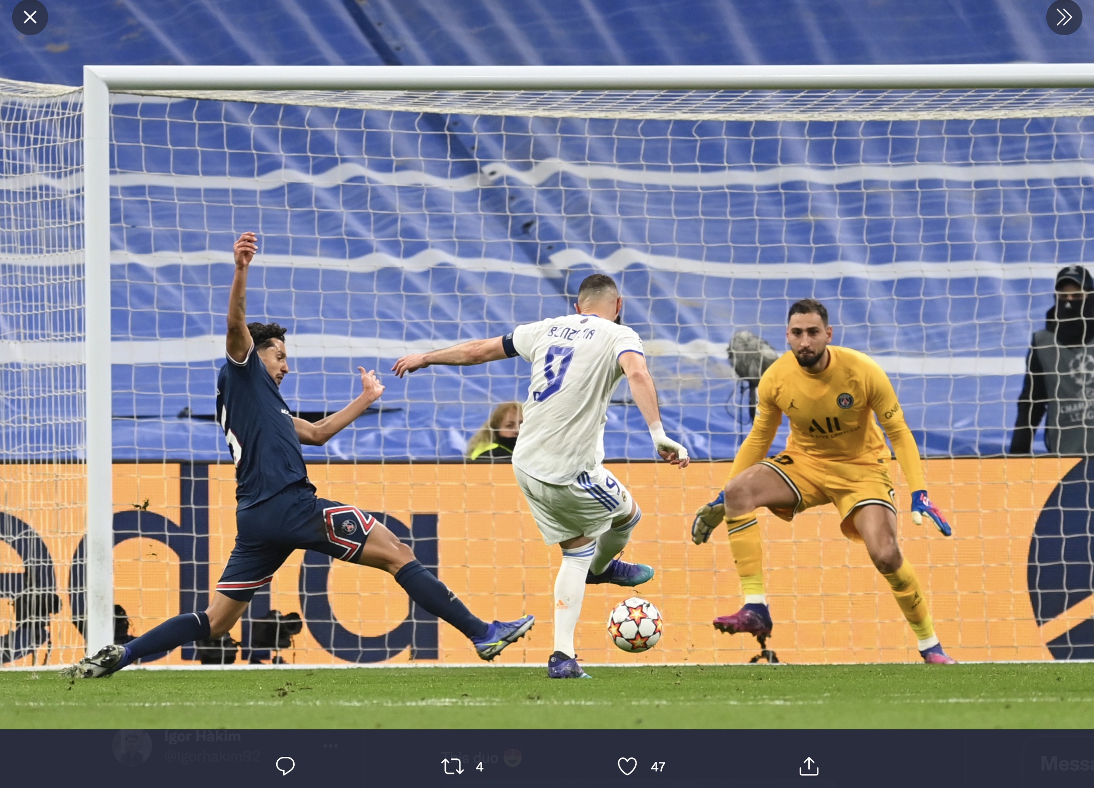 Hasil Real Madrid vs PSG: Karim Benzema Hat-trick, Los Blancos Singkirkan Les Parisiens