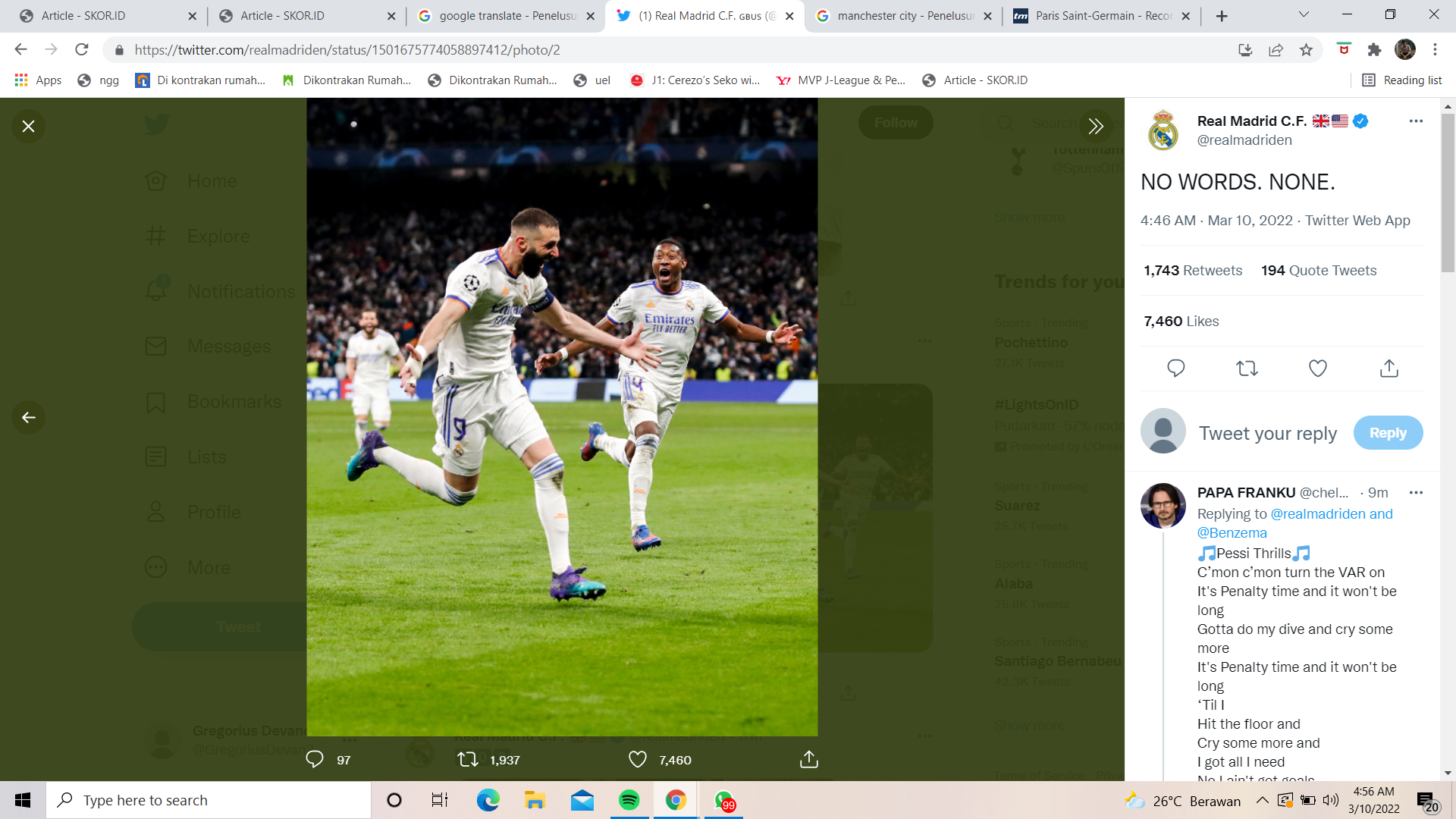 Real Madrid vs PSG: Karim Benzema Samai Catatan Robert Lewandowski Musim Ini