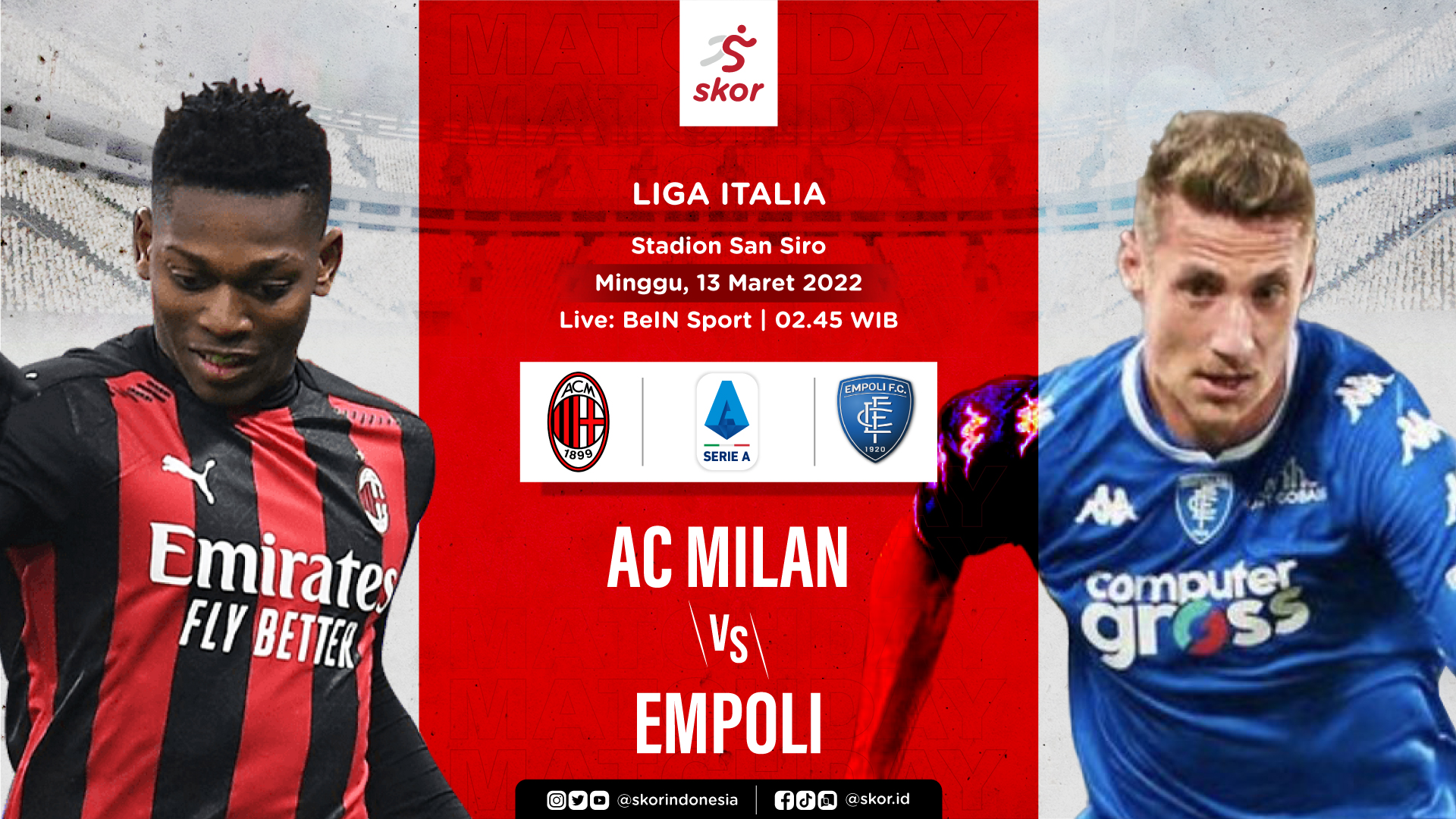 Prediksi AC Milan vs Empoli: Usaha Rossoneri Pertahankan Puncak Klasemen