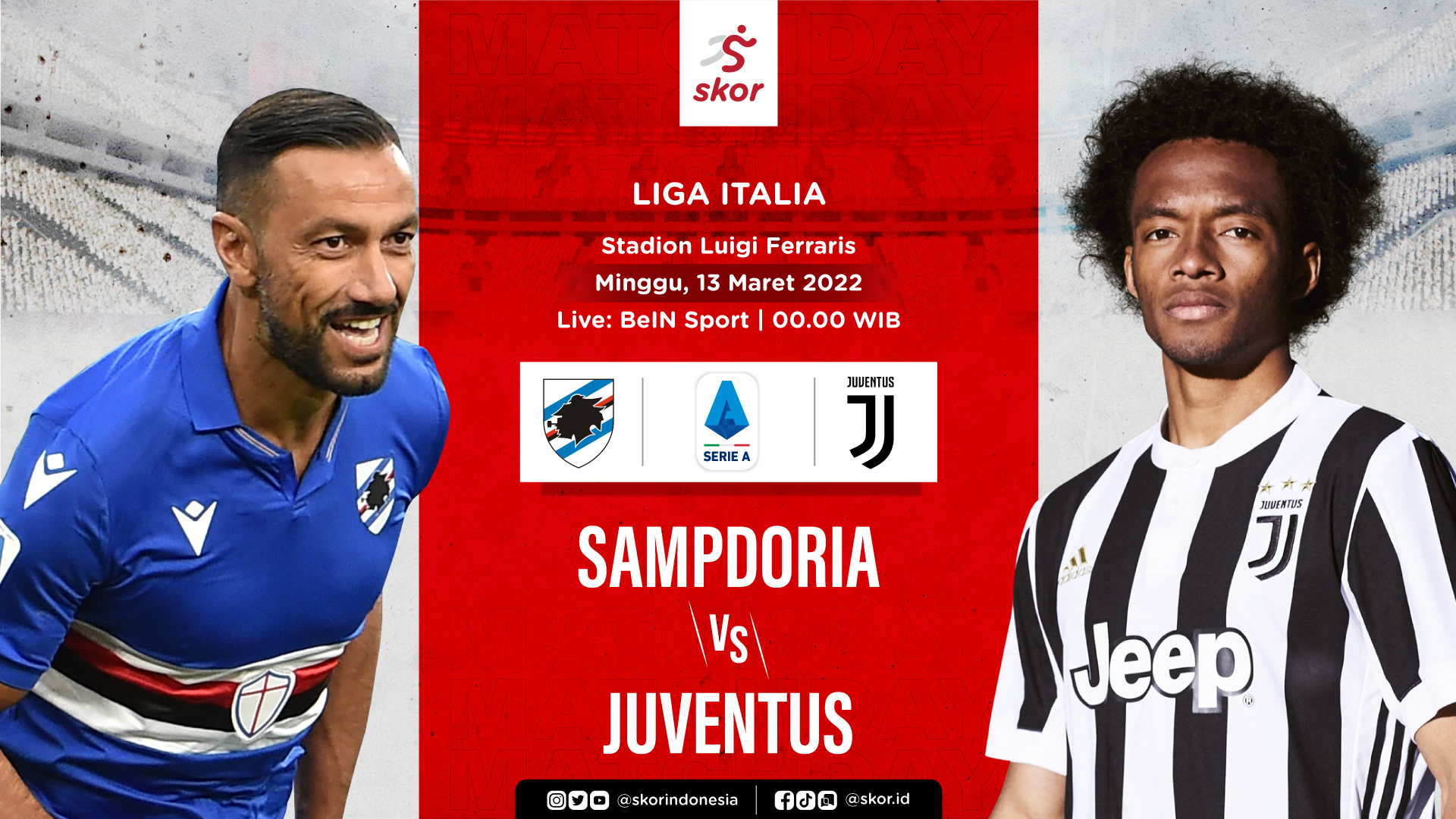 Prediksi Sampdoria vs Juventus: Incar Tiga Poin demi Zona Liga Champions