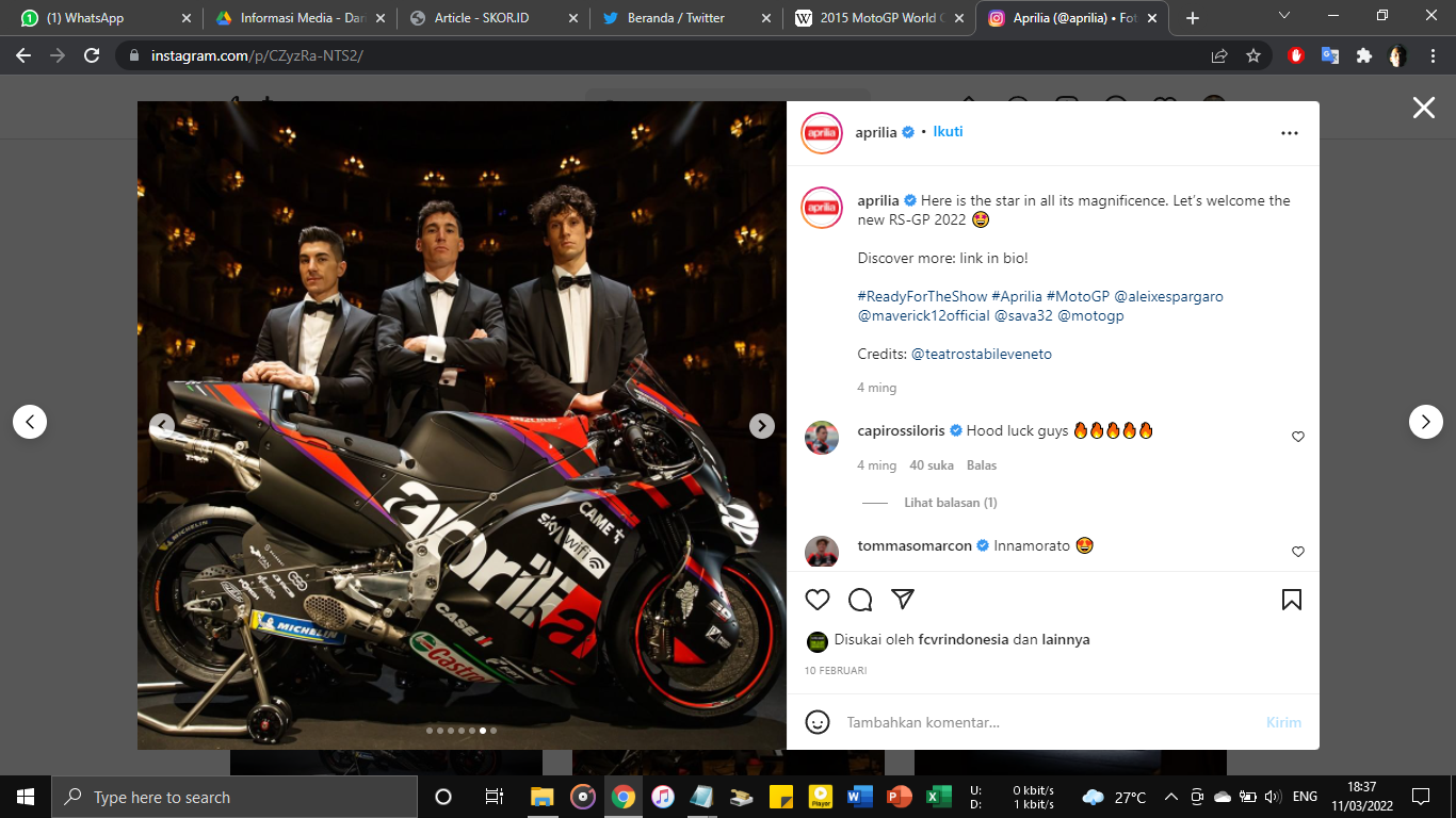 Profil 2 Rider Andalan Aprilia, Siap Meriahkan Persaingan MotoGP Indonesia 2022