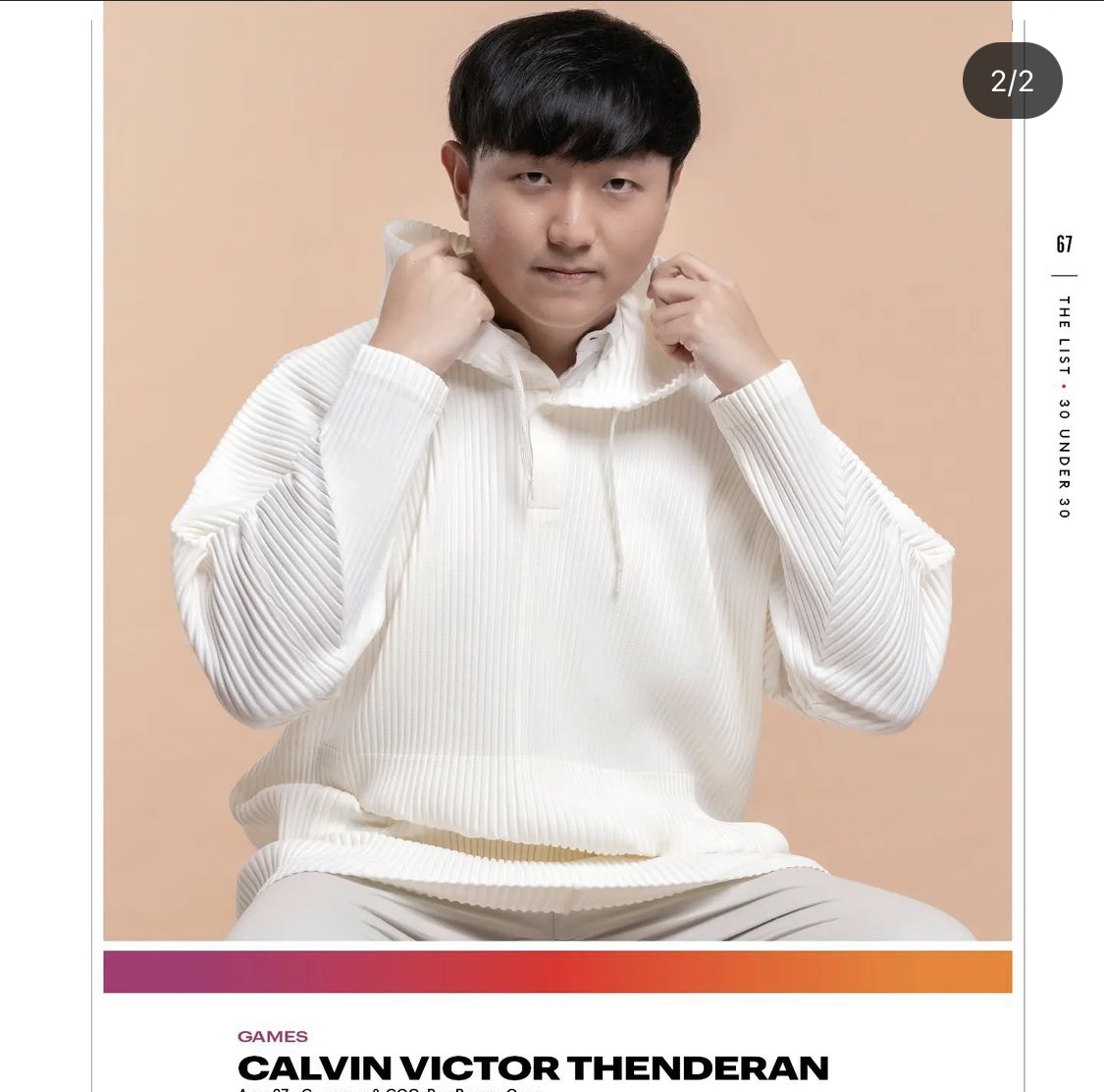 COO Team RRQ, Calvin Victor Thenderan Masuk Indonesia Forbes 30 Under 30