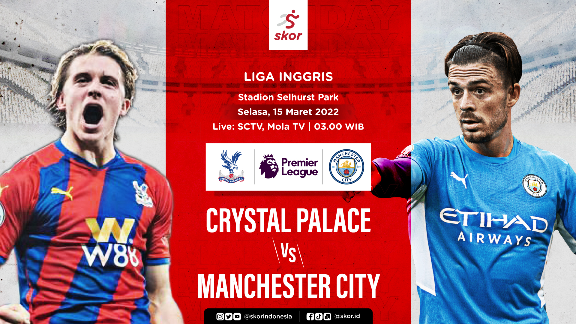 Link Live Streaming Crystal Palace vs Manchester City di Liga Inggris
