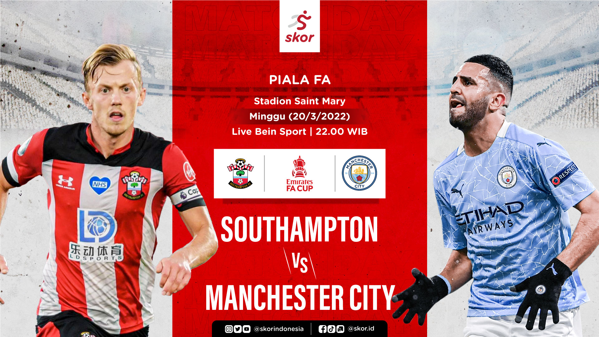 Link Live Streaming Southampton vs Manchester City di Piala FA
