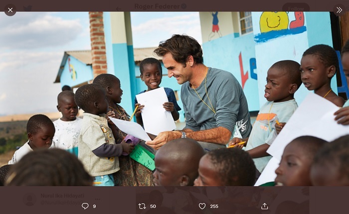 Roger Federer Foundation Sumbang Rp7,1 Miliar untuk Bangun Akses Sekolah untuk Anak-anak Ukraina