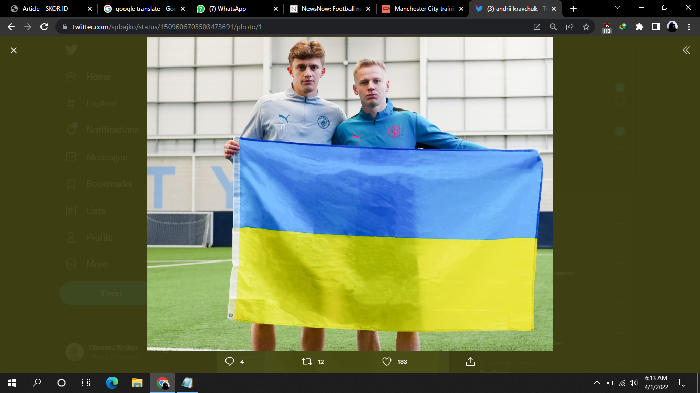 Diizinkan Ikut Latihan bersama Manchester City, Pesepak Bola Ukraina Bersyukur