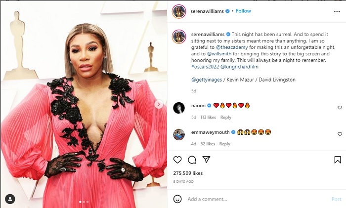 Serena Williams Posting Reaksi Terkejut atas Insiden Will Smith vs Chris Rock