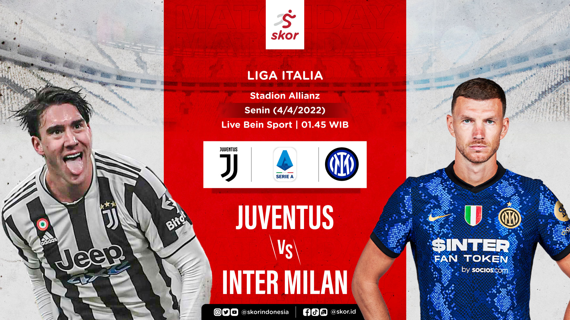 Prediksi dan Link Live Streaming Juventus vs Inter Milan