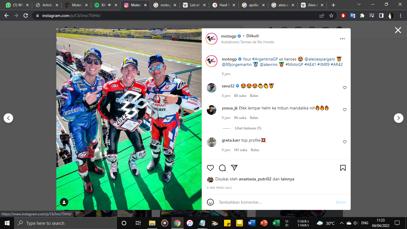 Aleix Espargaro Banjir Ucapan Selamat dari Korps Pembalap MotoGP
