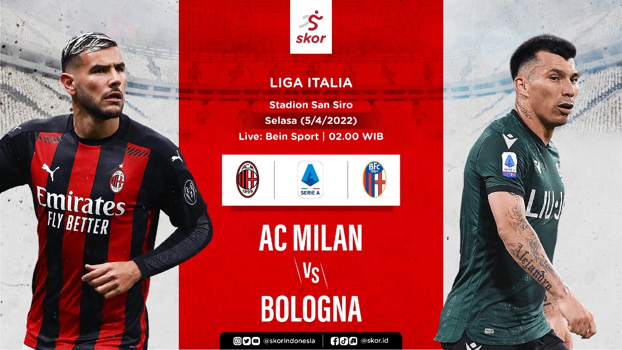 Link Live Streaming AC Milan vs Bologna di Liga Italia