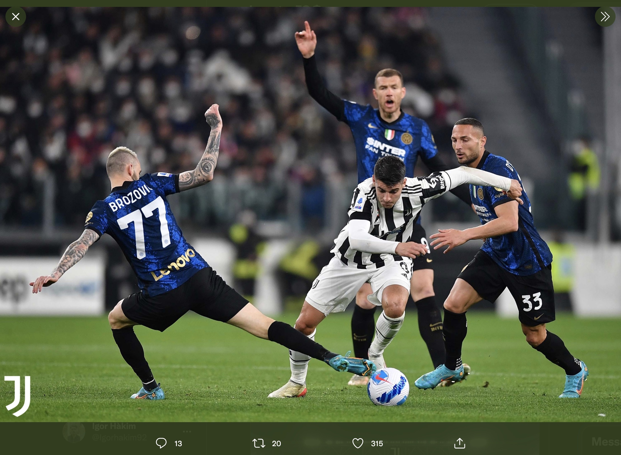 Hasil Juventus vs Inter Milan: Nerazzurri Menangi Derby d'Italia di Markas Nyonya Tua