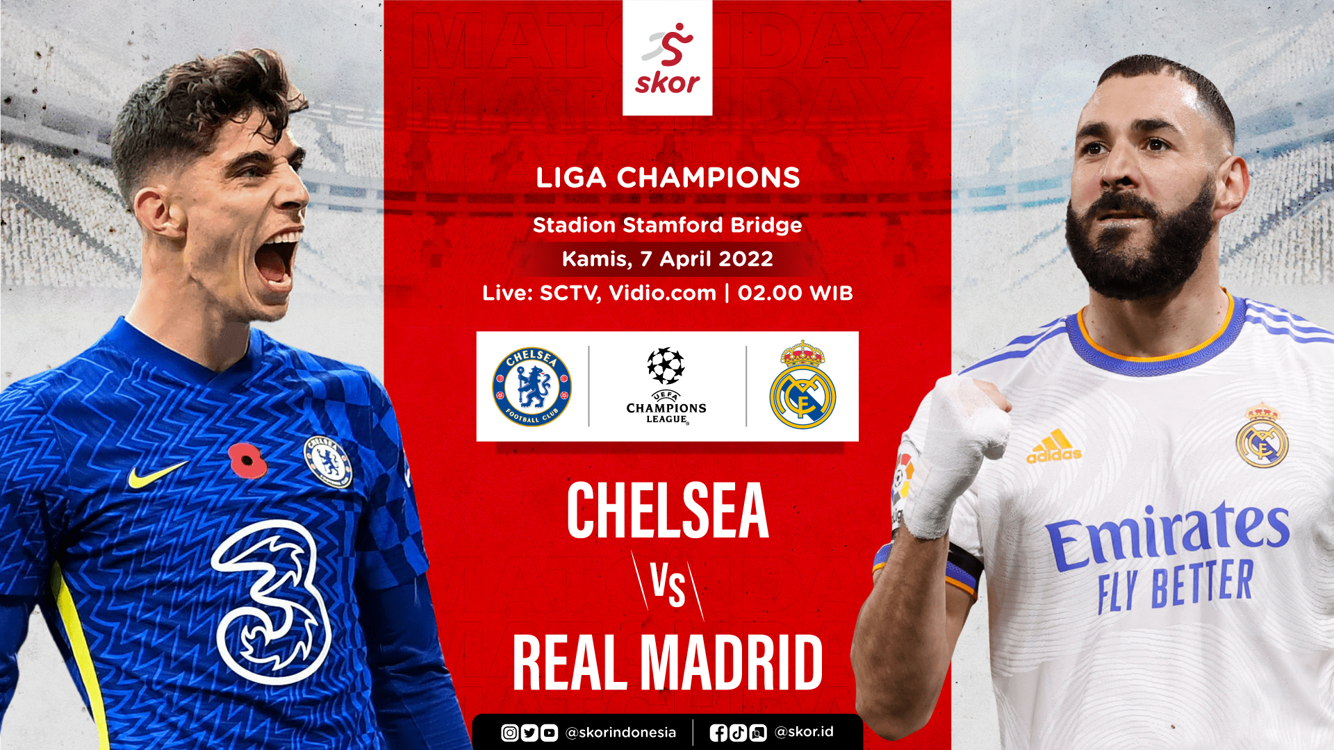 LIVE Update Chelsea vs Real Madrid di Liga Champions