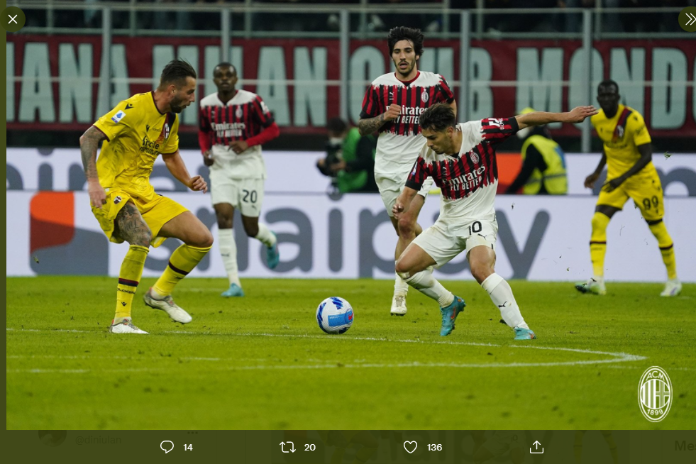 Imbang Lawan Bologna, AC Milan sudah Empat Kali Sedekah Poin ke Klub Kecil