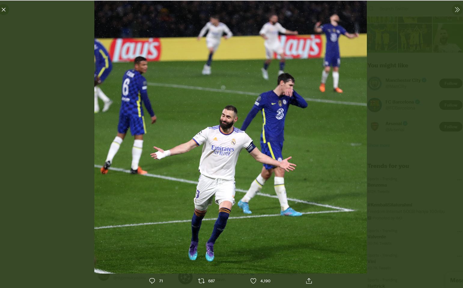Chelsea vs Real Madrid: Karim Benzema Gembira Bisa Cetak Hat-trick