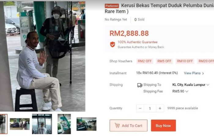 Viral, Kursi Plastik Bekas Diduduki Lewis Hamilton Terjual Hampir Rp10 Juta