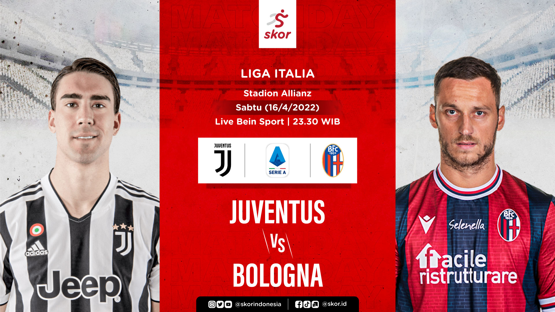  Link Live Streaming Juventus vs Bologna di LIga Italia